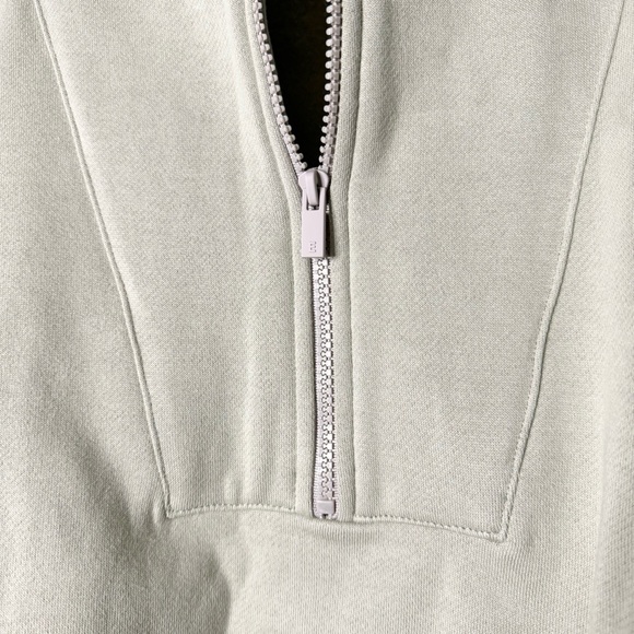 Essentials Green 1/2 Zip Pullover Sweatshirt - Picture 3 of 10